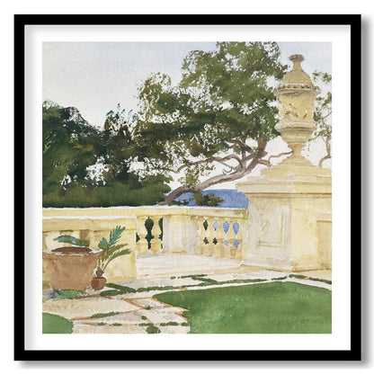 Immerse yourself in the serene beauty of a coastal retreat with this stunning watercolor painting. for retreat