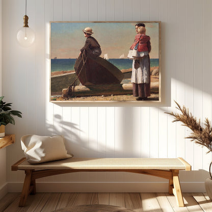Immerse yourself in the serene charm of seaside life with this evocative artwork. Featuring a for Hallway