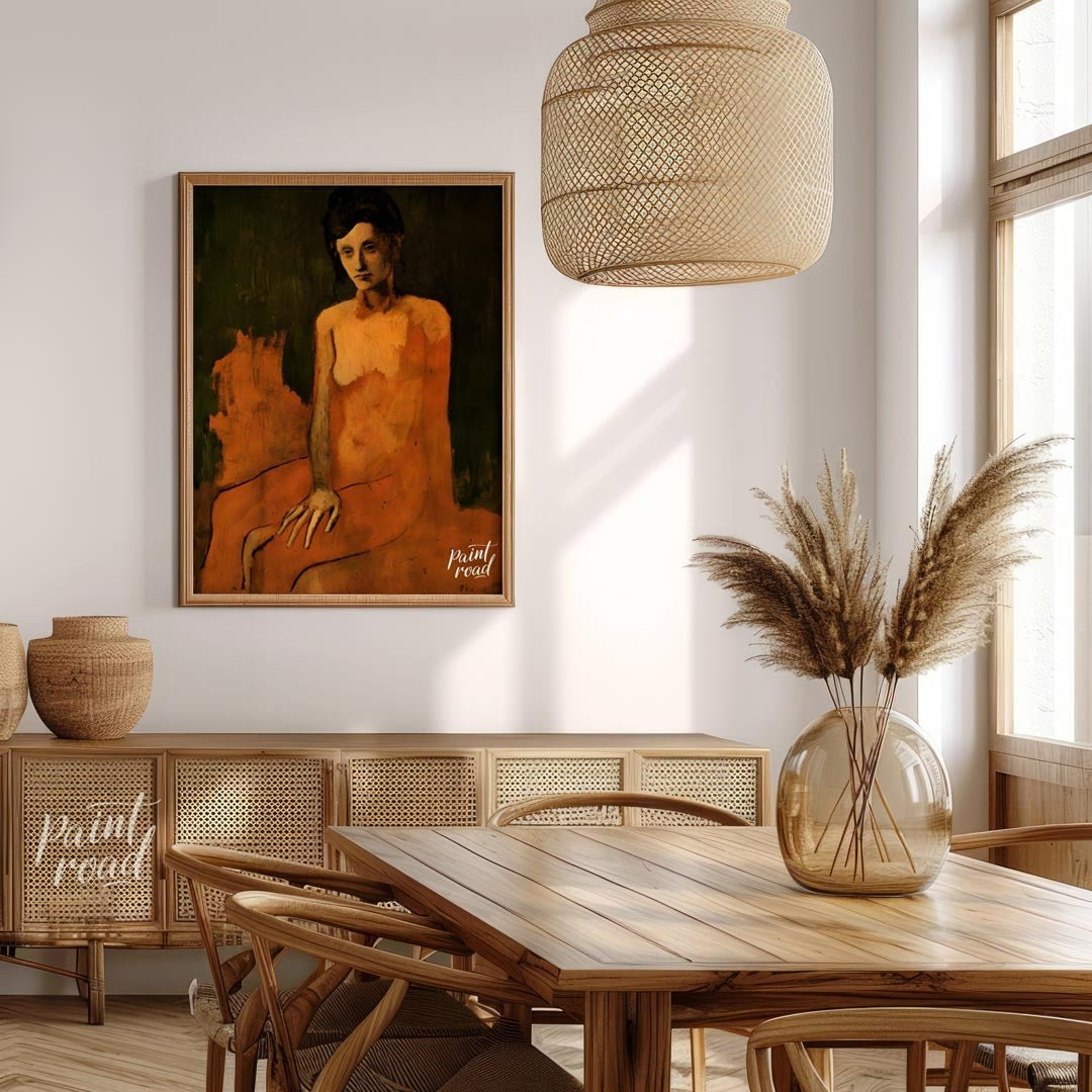 This painting, “Seated Nude,” by Pablo Picasso, hails from his formative Rose Period (1904-1906), a… for dining room