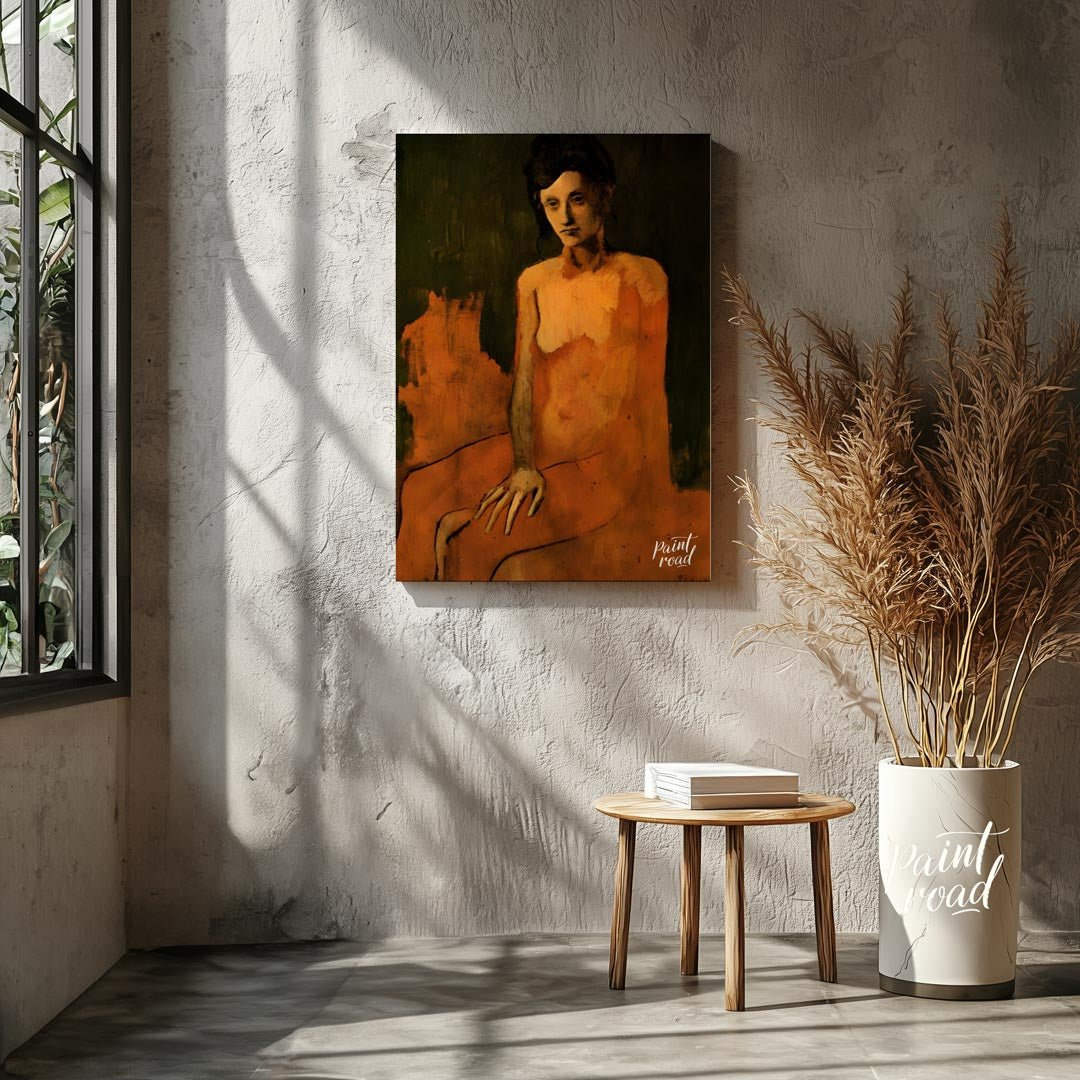 This painting, “Seated Nude,” by Pablo Picasso, hails from his formative Rose Period (1904-1906), a… for living room