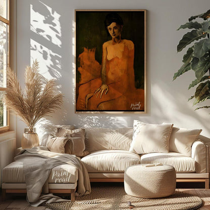 This painting, “Seated Nude,” by Pablo Picasso, hails from his formative Rose Period (1904-1906), a… for living room