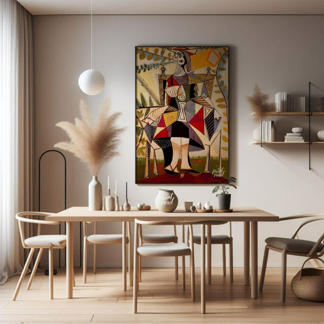 Pablo Picasso’s “Seated Woman” (sometimes referred to as “Seated Woman in Garden”) is a complex and… for dining room