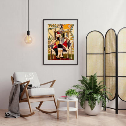 Pablo Picasso’s “Seated Woman” (sometimes referred to as “Seated Woman in Garden”) is a complex and… for living room