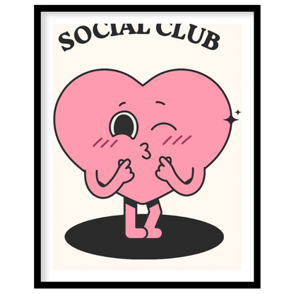 "Self Love Heart" features a charming, retro-inspired illustration of a pink heart with a playful f… for sweet home