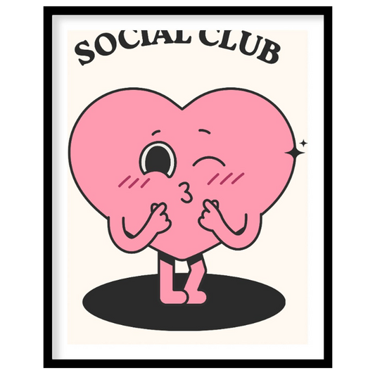 "Self Love Heart" features a charming, retro-inspired illustration of a pink heart with a playful f… for sweet home