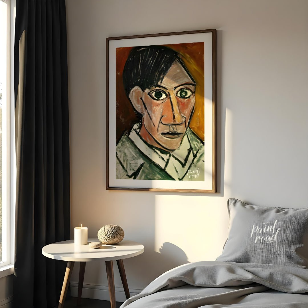 This stark and powerful “Self-Portrait” by Pablo Picasso, painted in 1907, is a pivotal work that m… for bedroom