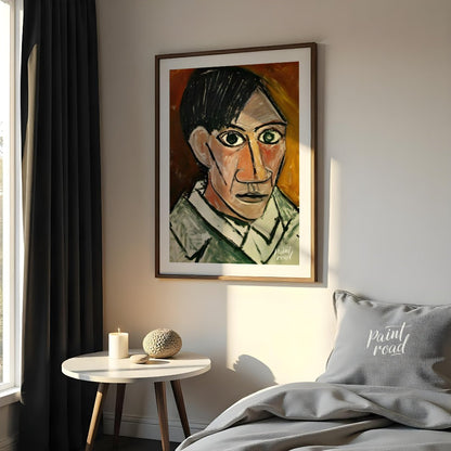 This stark and powerful “Self-Portrait” by Pablo Picasso, painted in 1907, is a pivotal work that m… for bedroom