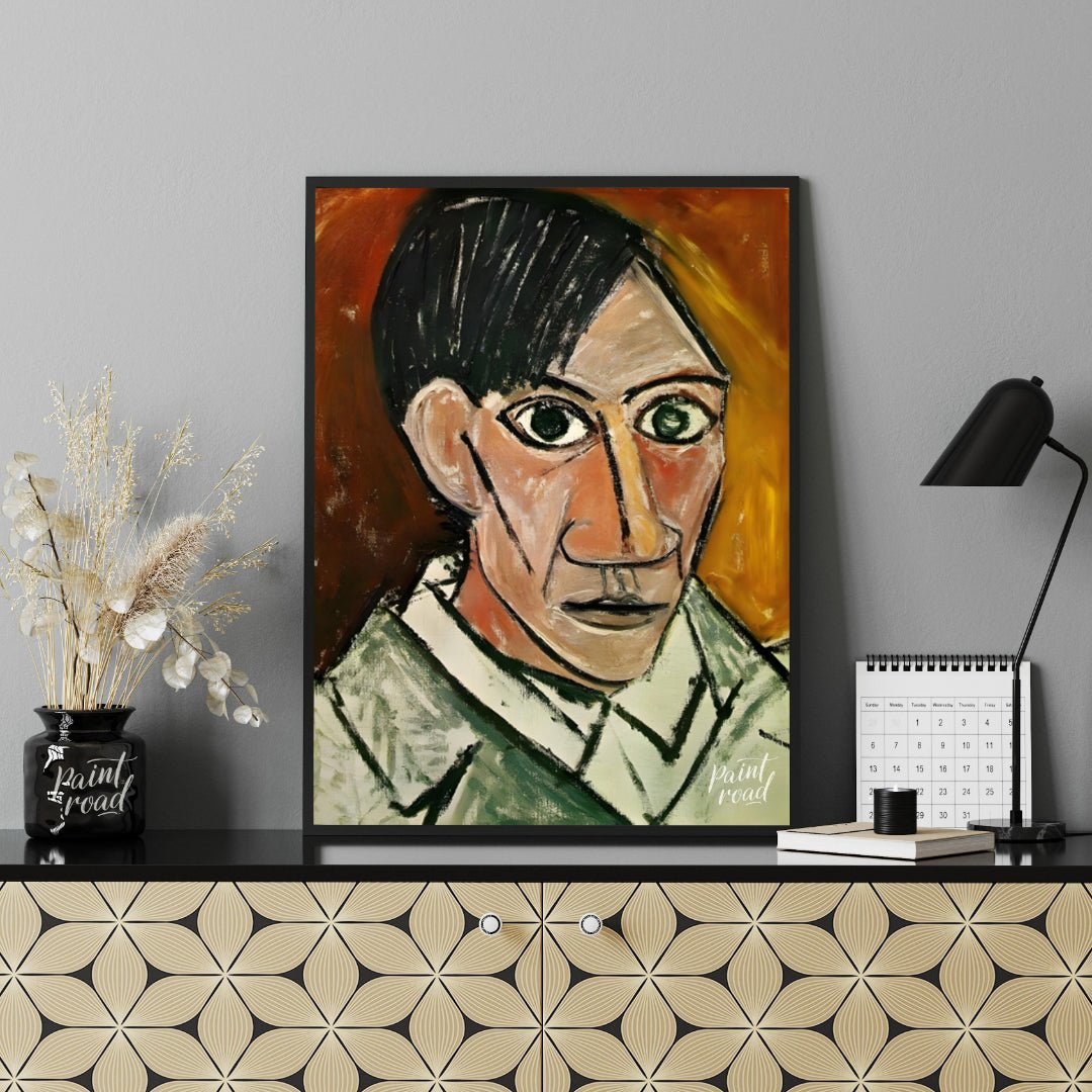 This stark and powerful “Self-Portrait” by Pablo Picasso, painted in 1907, is a pivotal work that m… for office