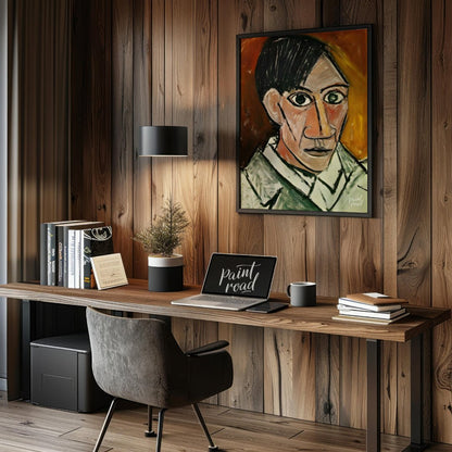 This stark and powerful “Self-Portrait” by Pablo Picasso, painted in 1907, is a pivotal work that m… for office