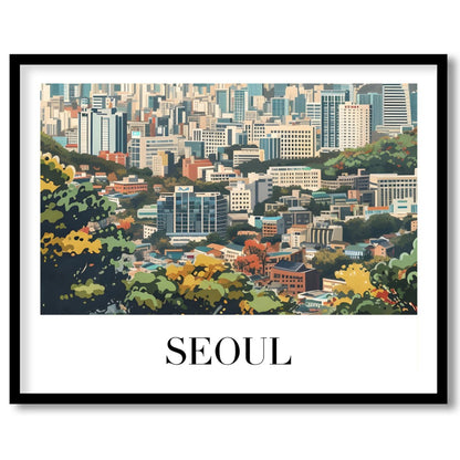 Embrace the tranquility of the cityscape with 'Seoul Skyline Serenity.' This captivating artwork for decor