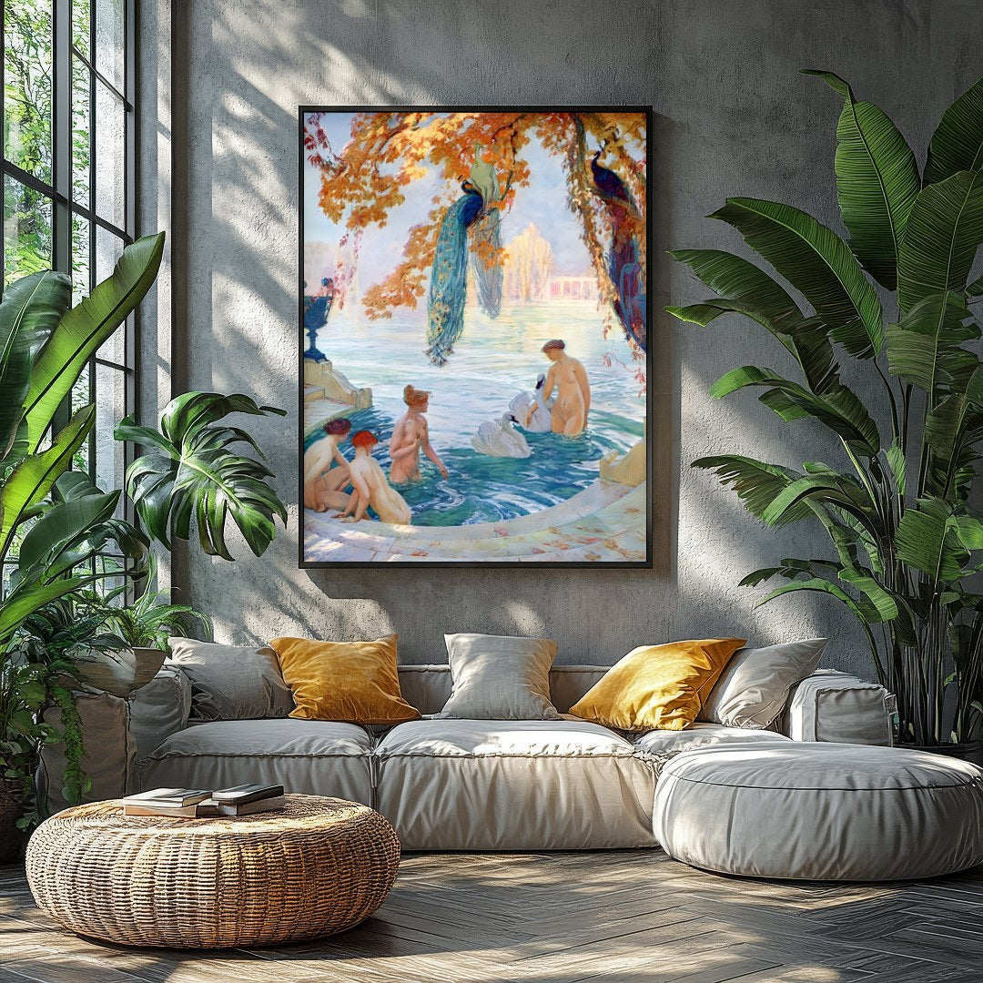 Immerse yourself in the serene beauty of this exquisite artwork, capturing a moment of tranquility for Balcony
