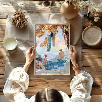 Immerse yourself in the serene beauty of this exquisite artwork, capturing a moment of tranquility for Kitchen