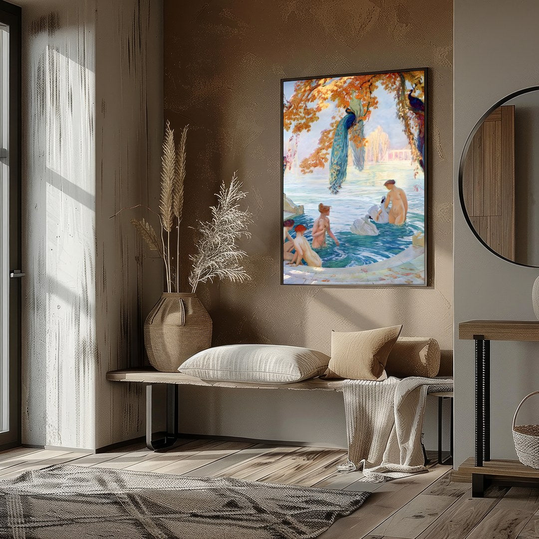 Immerse yourself in the serene beauty of this exquisite artwork, capturing a moment of tranquility for residence