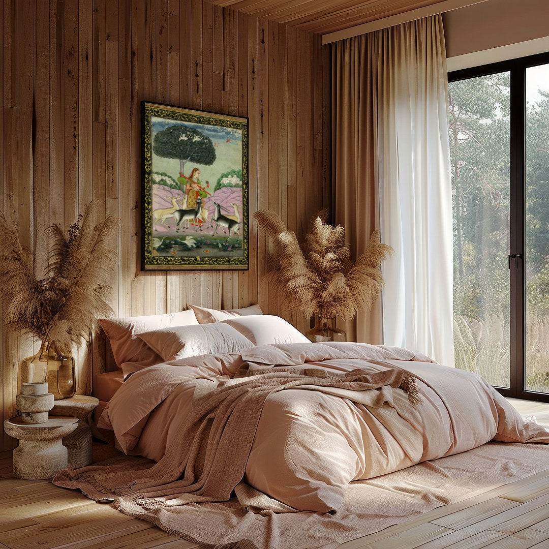 Immerse yourself in the timeless beauty of this exquisite piece, showcasing a serene scene of for Bedroom
