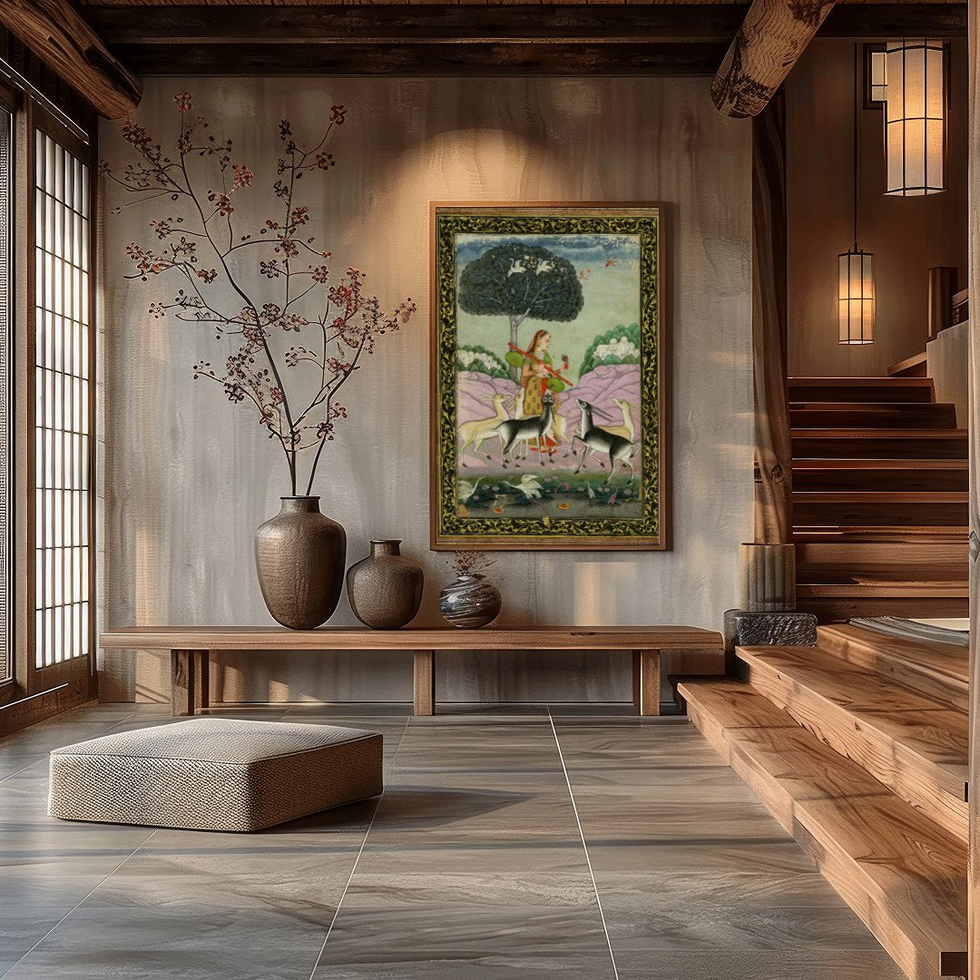 Immerse yourself in the timeless beauty of this exquisite piece, showcasing a serene scene of for Hall