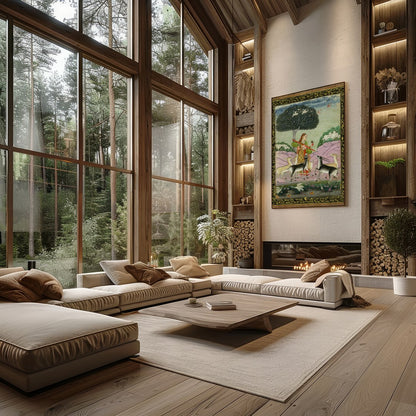 Immerse yourself in the timeless beauty of this exquisite piece, showcasing a serene scene of for Living Room