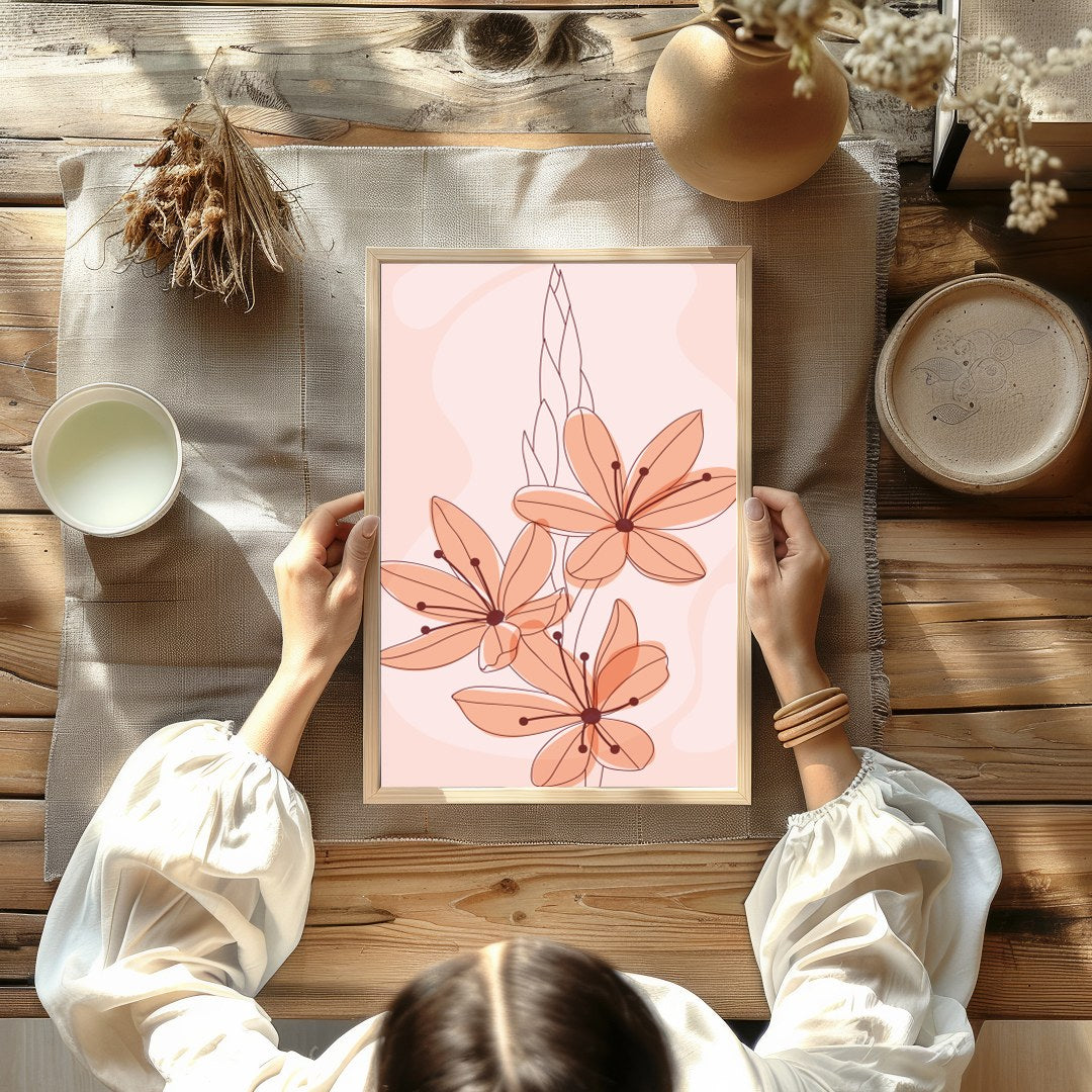 Infuse your space with the gentle allure of 'Serenade of Peach Blossoms.' This enchanting piece for Kitchen