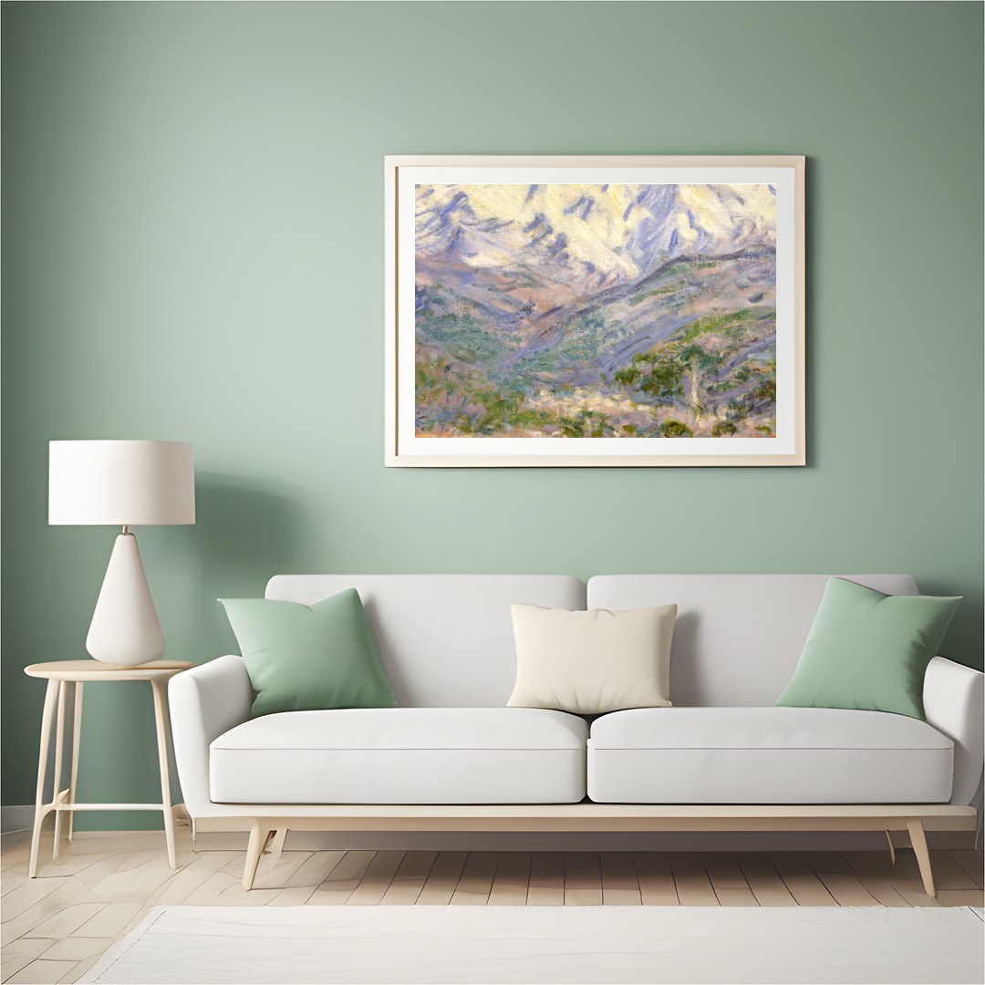 Capture the serene majesty of mountain ranges with this timeless landscape artwork. The piece for Hall