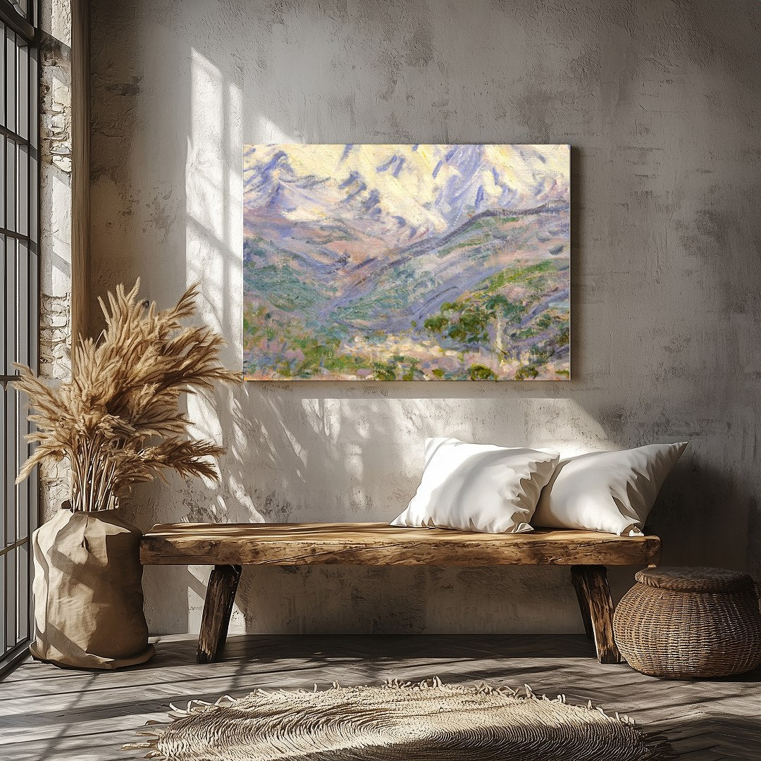 Capture the serene majesty of mountain ranges with this timeless landscape artwork. The piece for Veranda