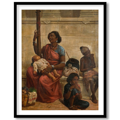 This captivating artwork captures a vivid street scene, blending rich cultural heritage with for house