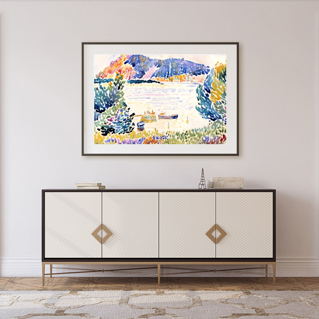 Immerse yourself in the sweeping brushstrokes and vibrant palette of this stunning watercolor for Foyer