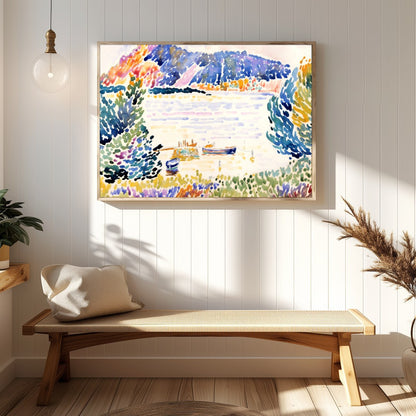 Immerse yourself in the sweeping brushstrokes and vibrant palette of this stunning watercolor for Hallway