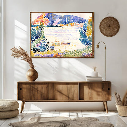 Immerse yourself in the sweeping brushstrokes and vibrant palette of this stunning watercolor for Sitting Area