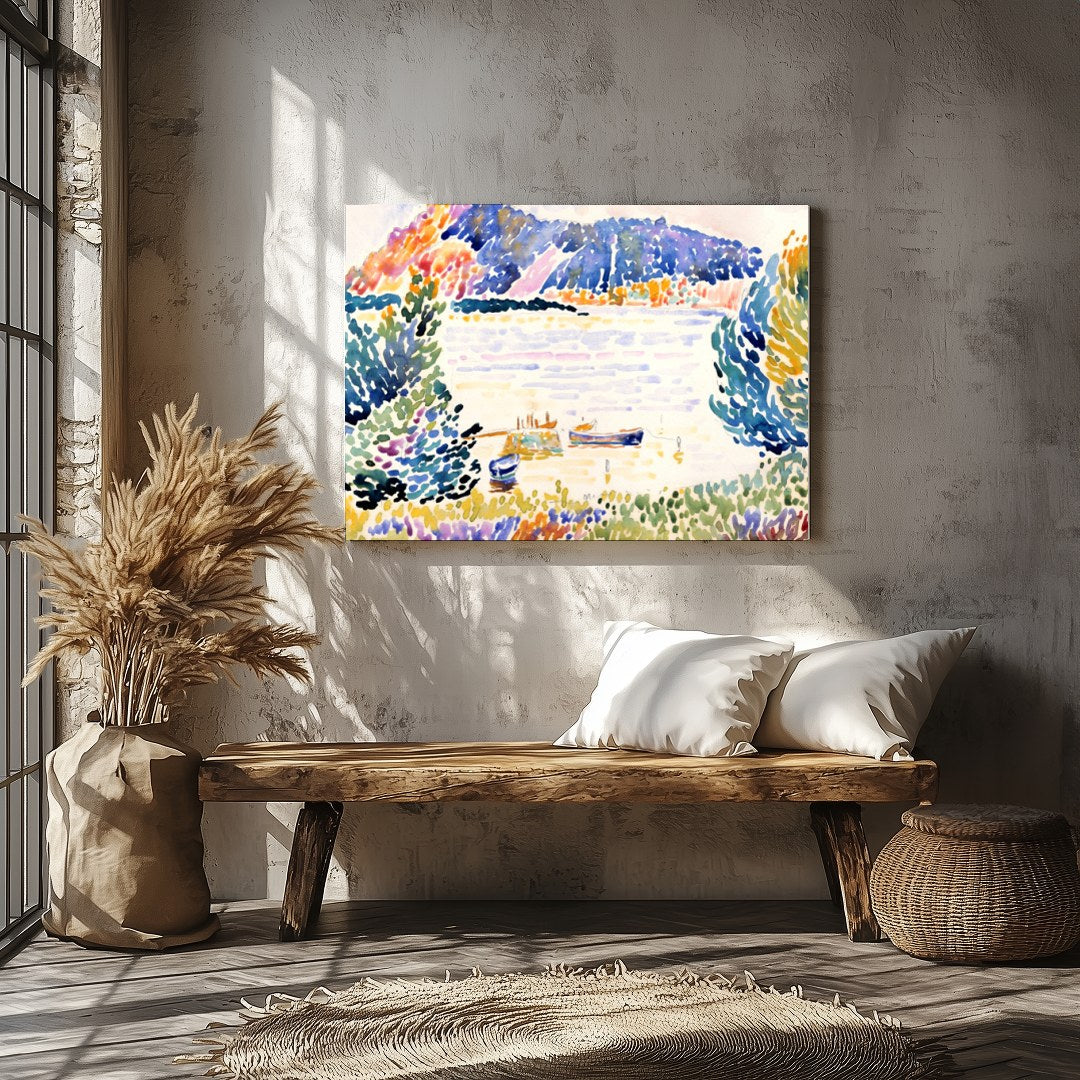 Immerse yourself in the sweeping brushstrokes and vibrant palette of this stunning watercolor for Veranda