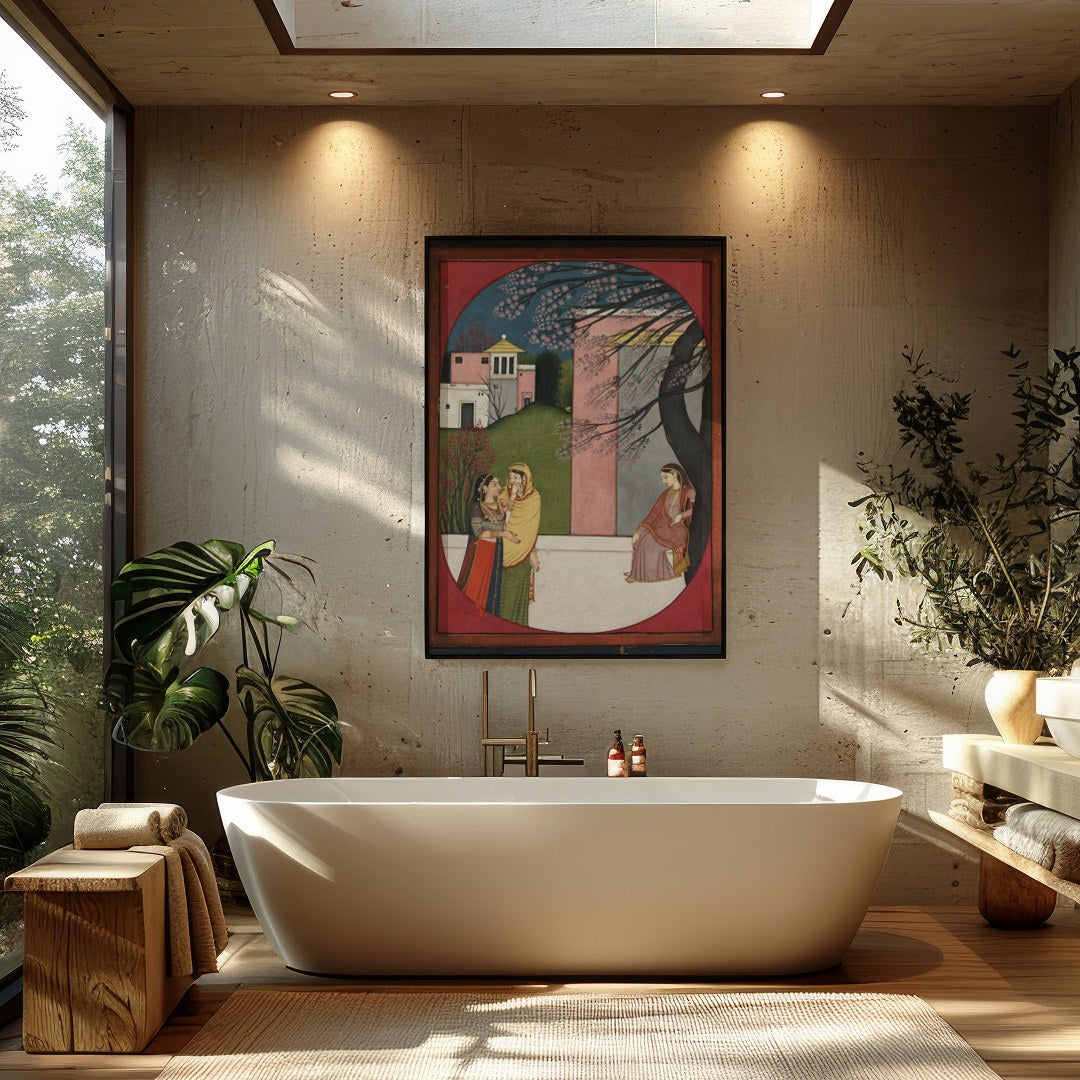 Immerse yourself in the timeless elegance of 'Serenade Under the Blossoms,' a captivating piece for Bathroom