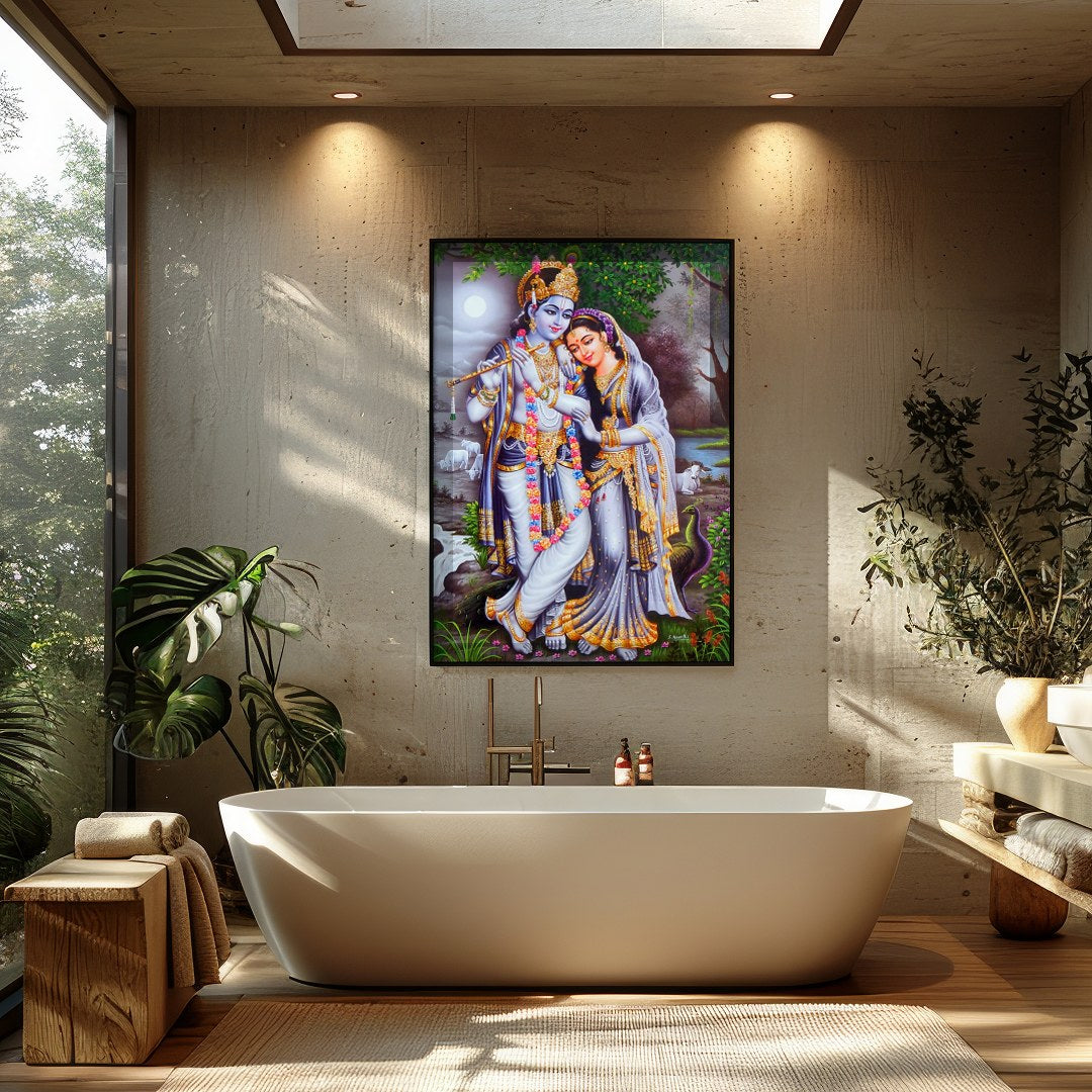 Immerse yourself in the tranquility of this artwork, capturing the essence of divine love under the for Bathroom