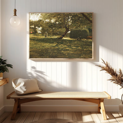 This captivating artwork captures a peaceful afternoon in the countryside, where light filters for Hallway