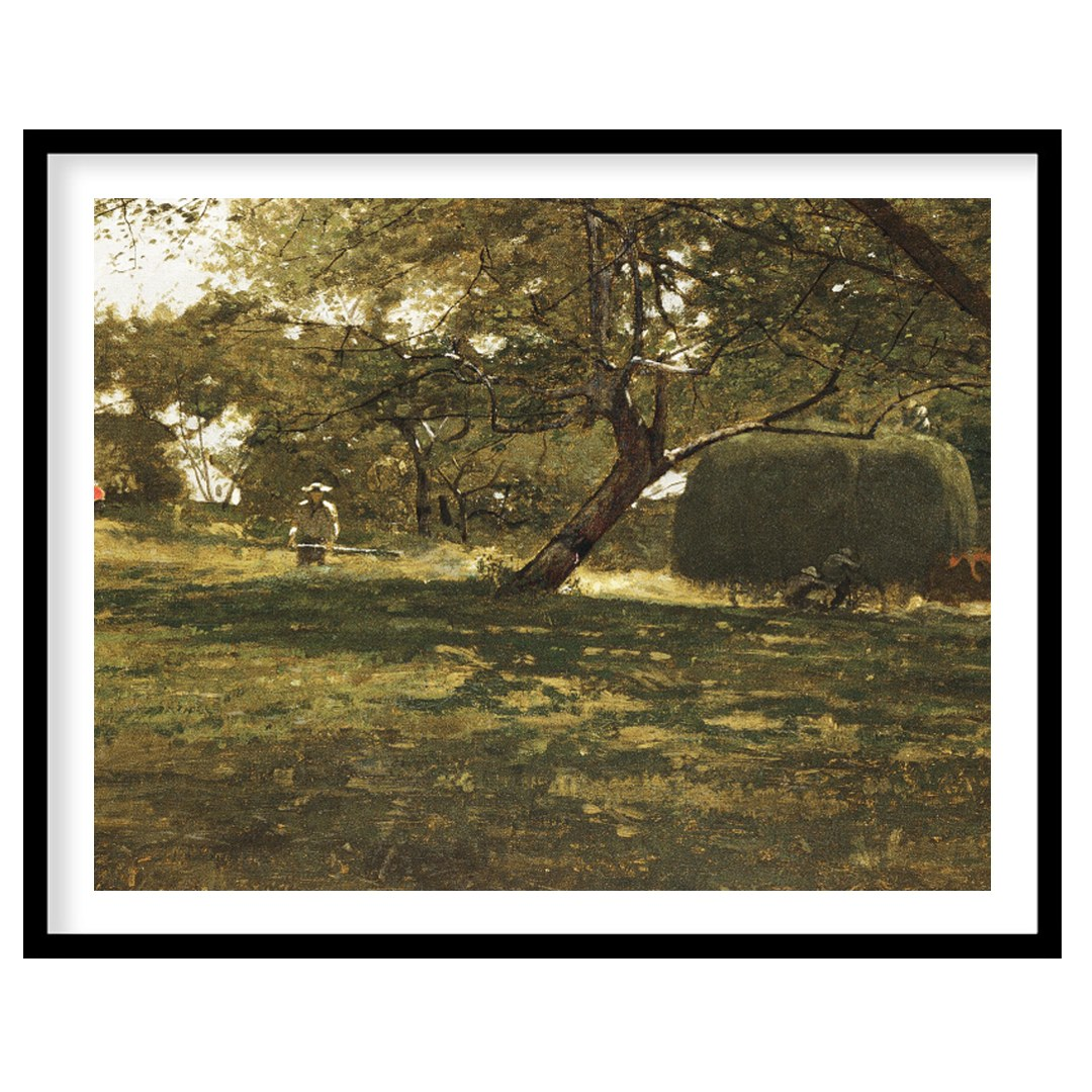 This captivating artwork captures a peaceful afternoon in the countryside, where light filters for lovely-house