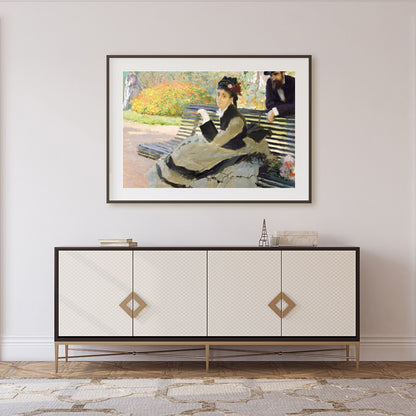 Immerse yourself in the tranquility of a serene garden scene, where delicate brushstrokes capture a for Foyer