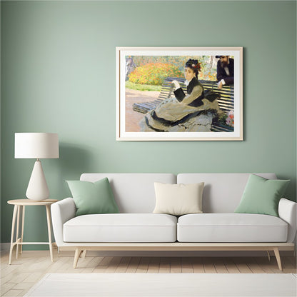 Immerse yourself in the tranquility of a serene garden scene, where delicate brushstrokes capture a for Hall