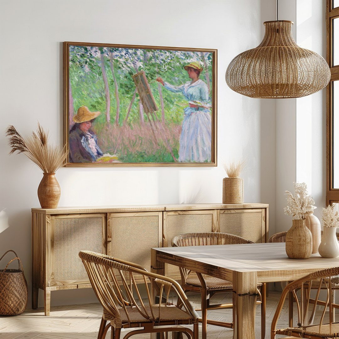 Immerse yourself in a tranquil scene with this stunning Impressionist artwork capturing a moment of for Dining