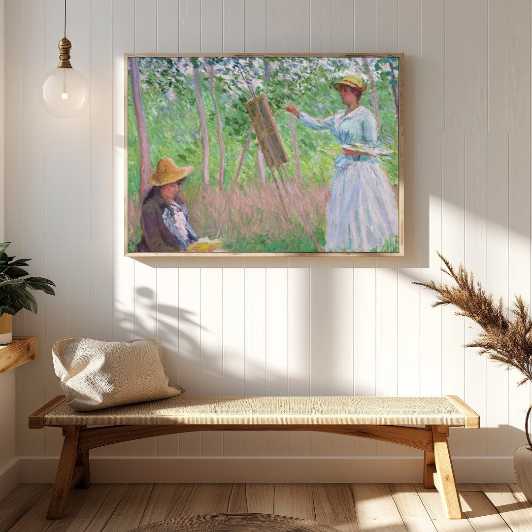 Immerse yourself in a tranquil scene with this stunning Impressionist artwork capturing a moment of for Hallway
