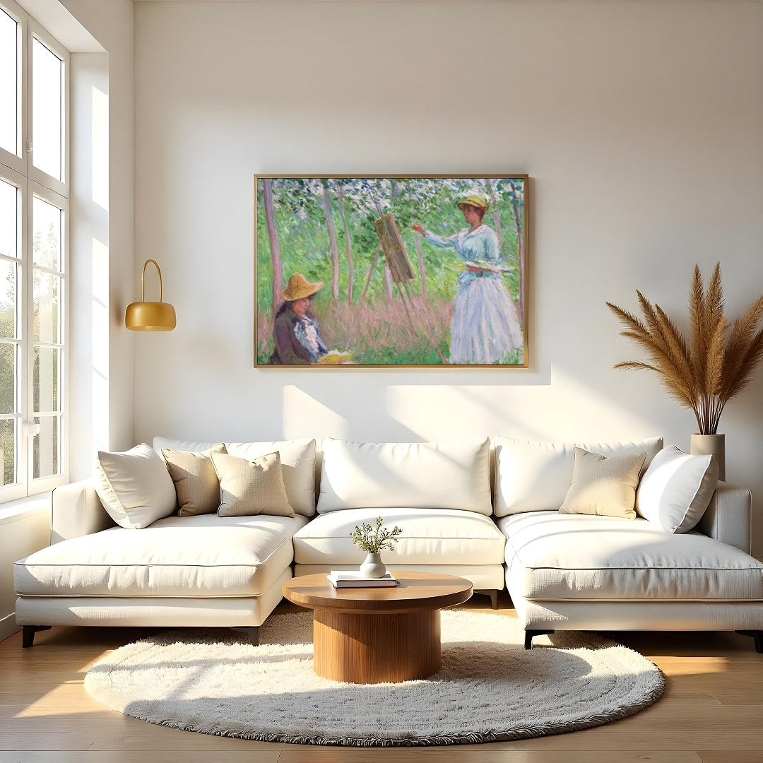 Immerse yourself in a tranquil scene with this stunning Impressionist artwork capturing a moment of for Living Room
