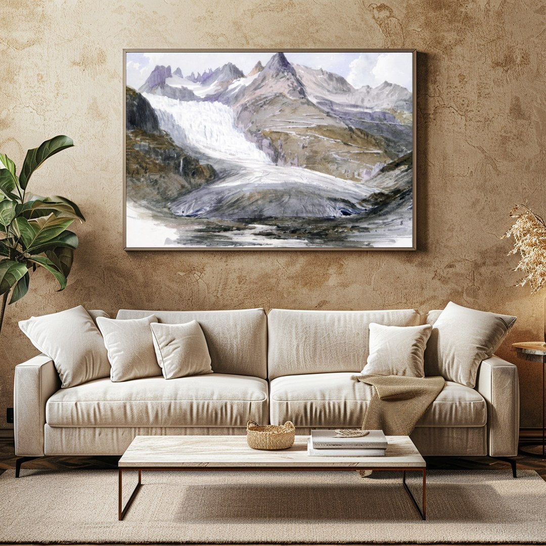 Capture the tranquility of the majestic mountains with this breathtaking watercolor painting. The for Family Room