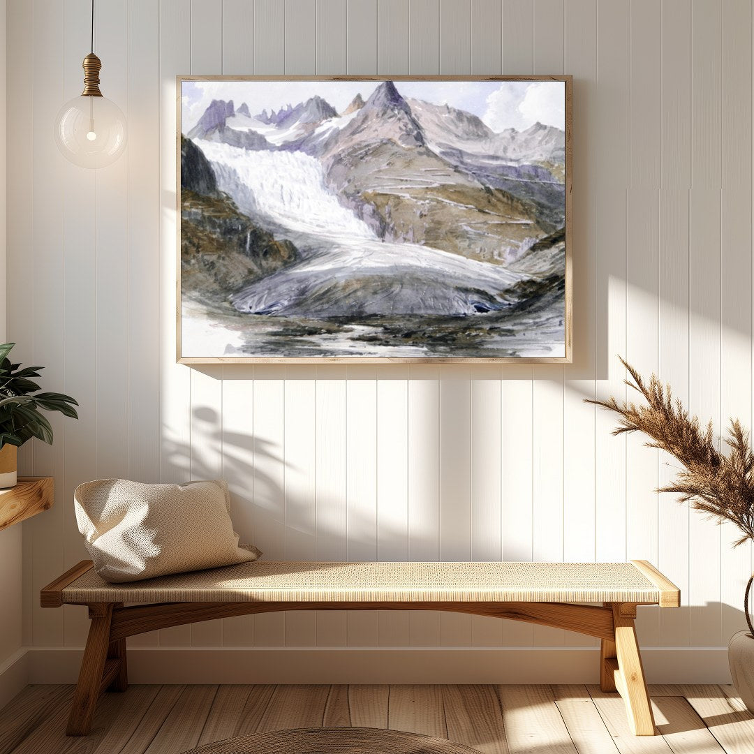 Capture the tranquility of the majestic mountains with this breathtaking watercolor painting. The for Hallway