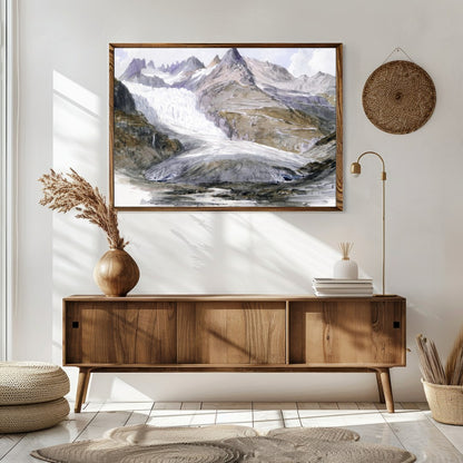 Capture the tranquility of the majestic mountains with this breathtaking watercolor painting. The for Sitting Area
