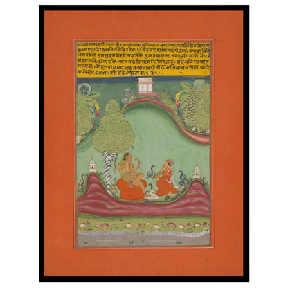 Immerse yourself in the captivating charm of this Ragamala painting, depicting Asavari Ragini amid for interior