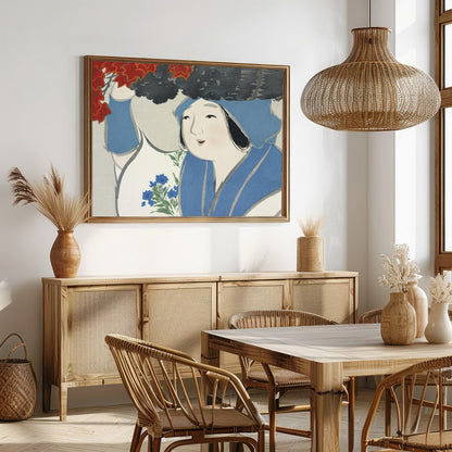 This enchanting artwork captures the gentle grace of a figure amidst an autumn backdrop. The for Dining