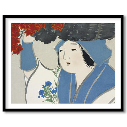 This enchanting artwork captures the gentle grace of a figure amidst an autumn backdrop. The for sanctuary
