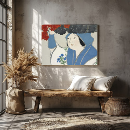 This enchanting artwork captures the gentle grace of a figure amidst an autumn backdrop. The for Veranda