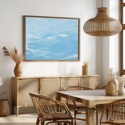 Immerse yourself in tranquility with this stunning depiction of serene blue skies. The ethereal for Dining