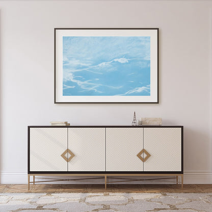 Immerse yourself in tranquility with this stunning depiction of serene blue skies. The ethereal for Foyer