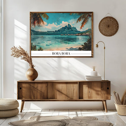 Capture the tranquil beauty of Bora Bora with this stunning artwork. The piece features a serene for Sitting Area