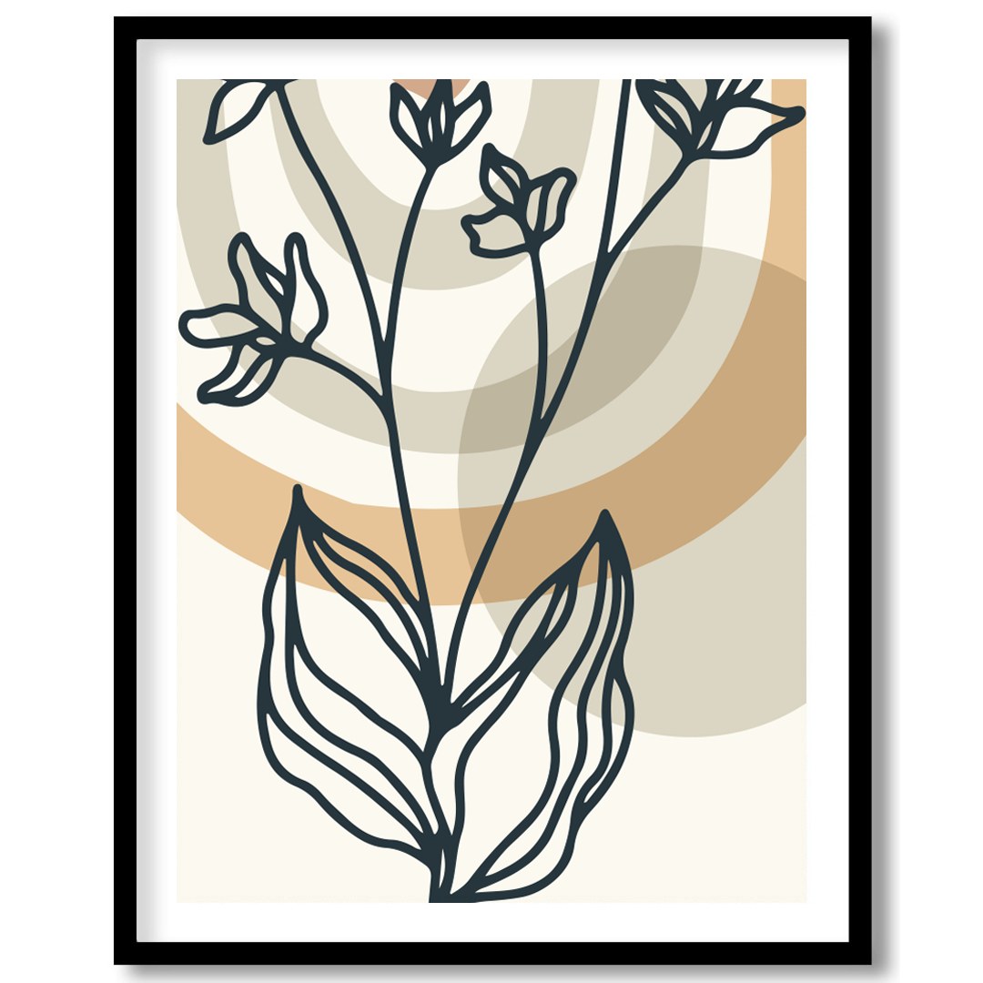 Elevate your space with 'Serene Botanical Lines', a captivating blend of minimalistic floral for area
