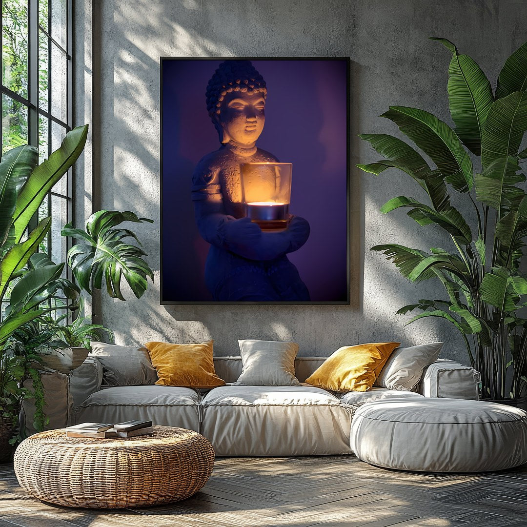 Illuminate your space with the calming presence of this beautifully crafted Buddha sculpture for Balcony