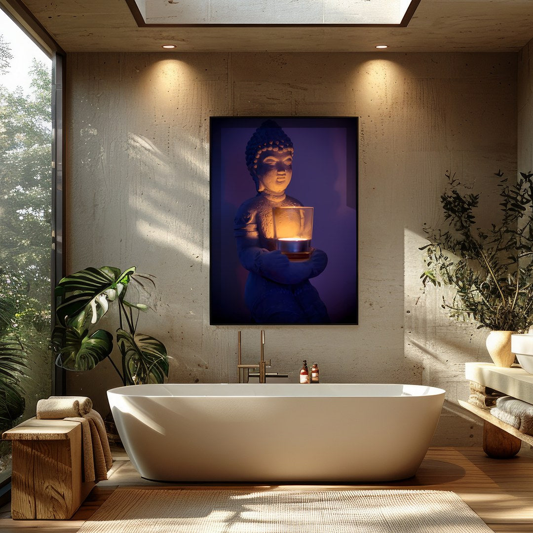 Illuminate your space with the calming presence of this beautifully crafted Buddha sculpture for Bathroom